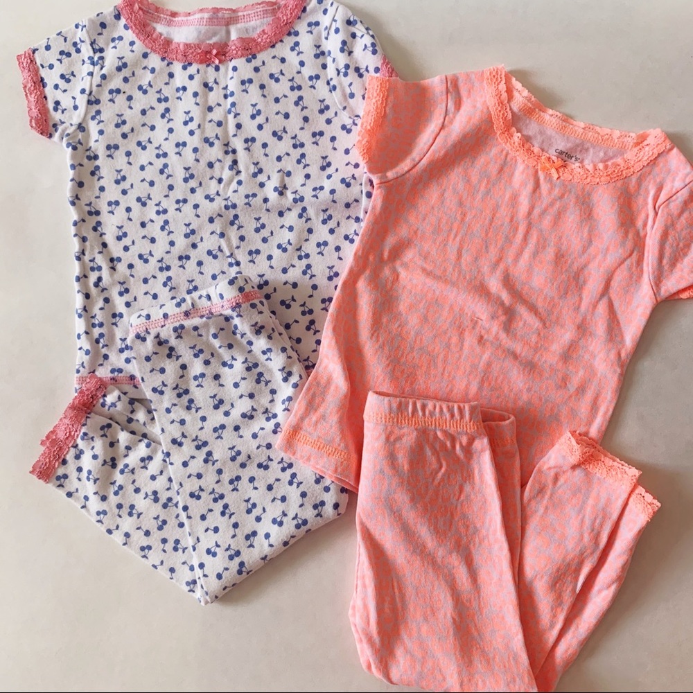 Carters Baby Girl 2 Piece 100% Snug Fit Cotton Pjs